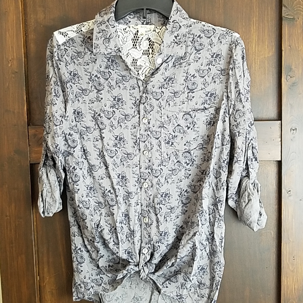 Flower Pattern Button Down Shirt